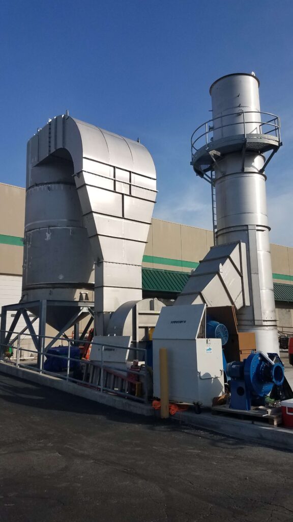 Installation image of turnkey wet scrubber system for food manufacturing