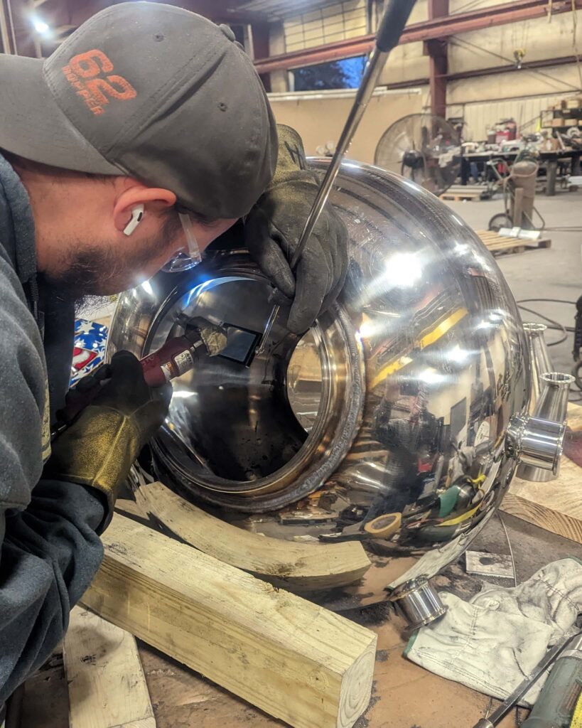 Mirror finish metal polishing for food grade and pharmaceutical applications.