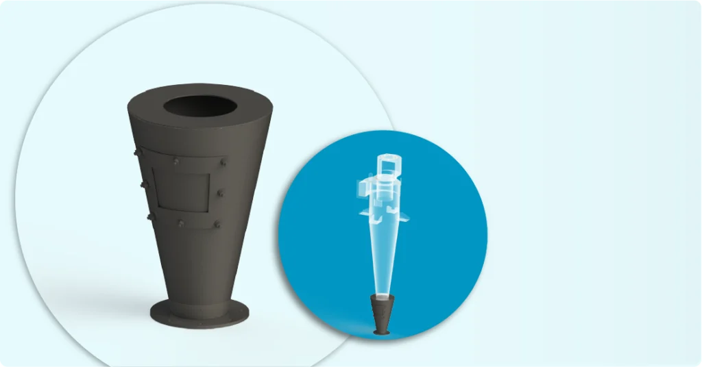 3d model of a standard dust receiver and its assembly.